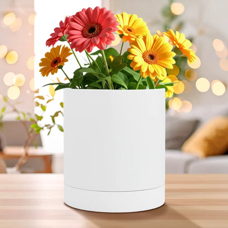 Maceta de Plástico, Color Blanco, 12x13 cm