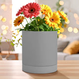 Maceta de Plástico, Color Gris, 12x13 cm