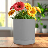 Maceta de Plástico, Color Gris, 12x13 cm