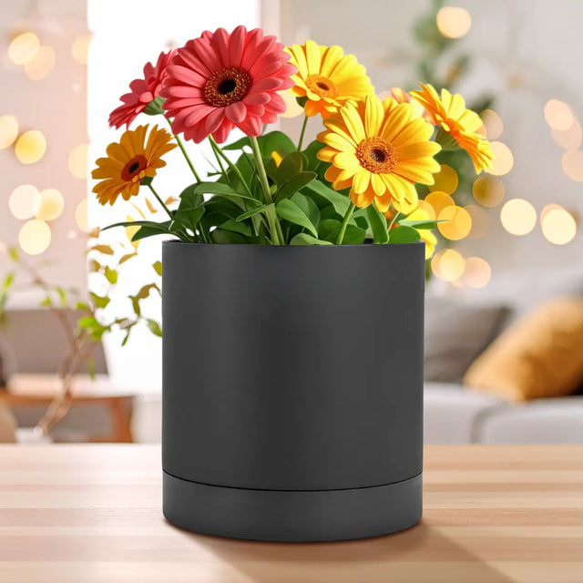 Maceta de Plástico, Color Negro, 12x13 cm