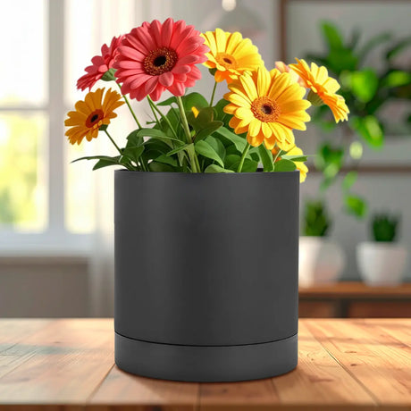Maceta de Plástico, Color Negro, 12x13 cm
