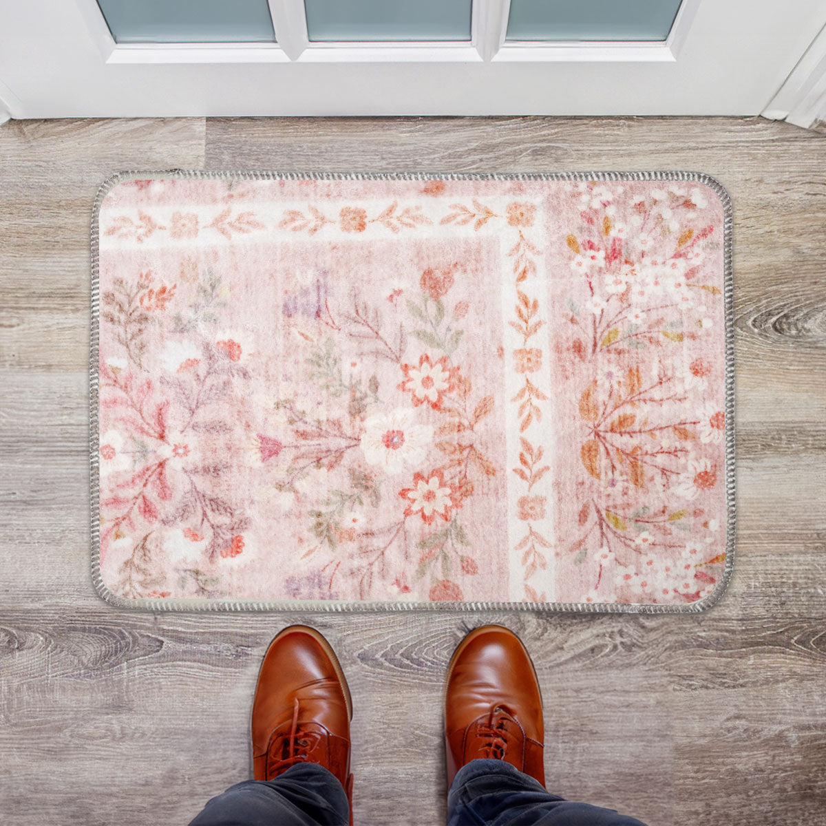 Tapete Flores, Diseño Vintage, Color Rosa, 40x60 cm