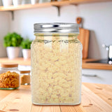 Frasco de Vidrio con Textura y Tapa, Capacidad 600 ml