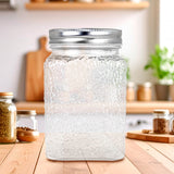 Frasco de Vidrio con Textura y Tapa, Capacidad 600 ml