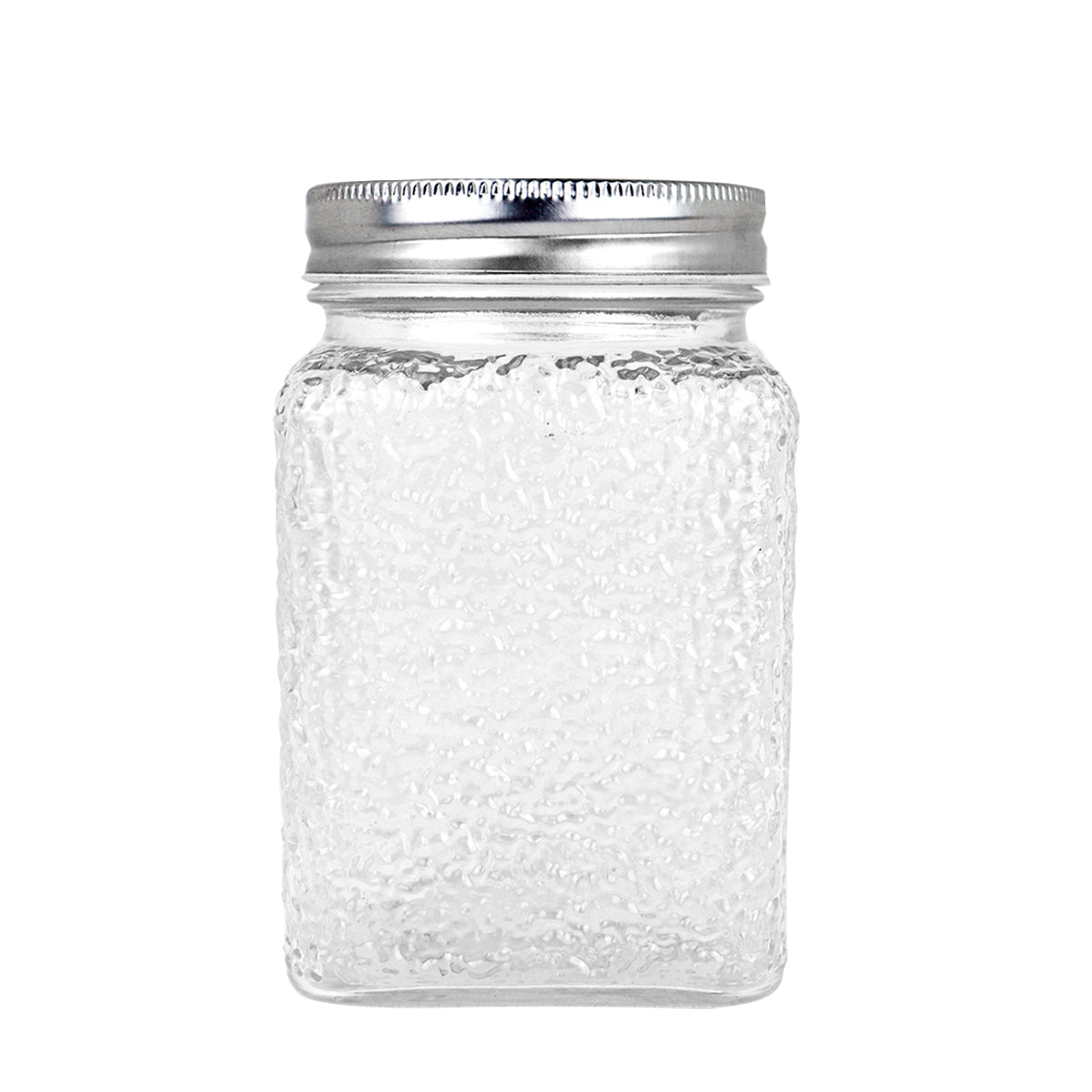 Frasco de Vidrio con Textura y Tapa, Capacidad 600 ml