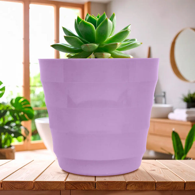 Maceta de Plástico, Color Morado, 16x15 cm