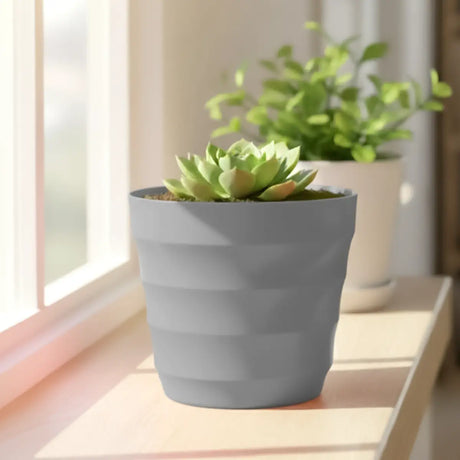 Maceta de Plástico, Color Gris, 16x15 cm