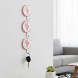 Colgadores Metálicos Autoadhesivos, Nopal, Color Rosa, 3 pzas