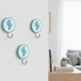 Colgadores Metálicos Autoadhesivos, Nopal, Color Azul, 3 pzas