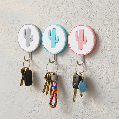 Colgadores Metálicos Circulares Autoadhesivos, Nopal, 3 pzas