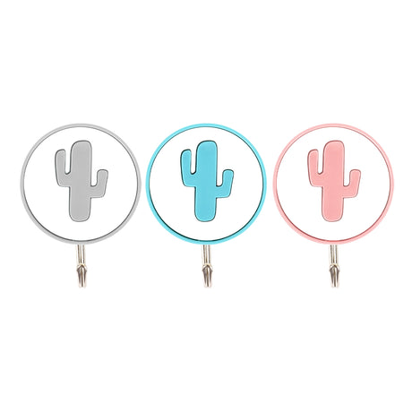 Colgadores Metálicos Circulares Autoadhesivos, Nopal, 3 pzas