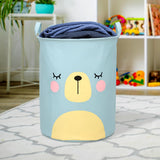 Cesto de Lavandería, Diseño Oso, Color Azul