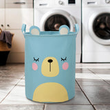 Cesto de Lavandería, Diseño Oso, Color Azul