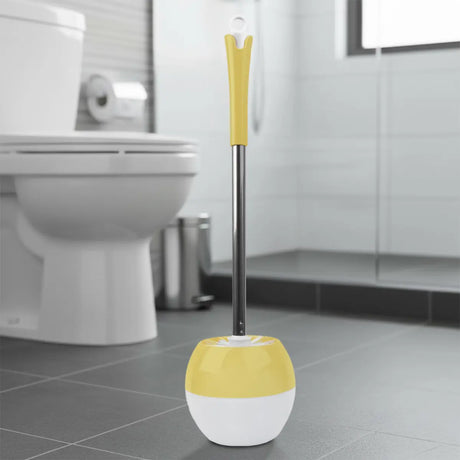 Cepillo con Base para Baño, Color Amarillo