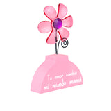 Flor Decorativa para Mesa, "Tu amor cambia mi mundo mamá", Color Rosa