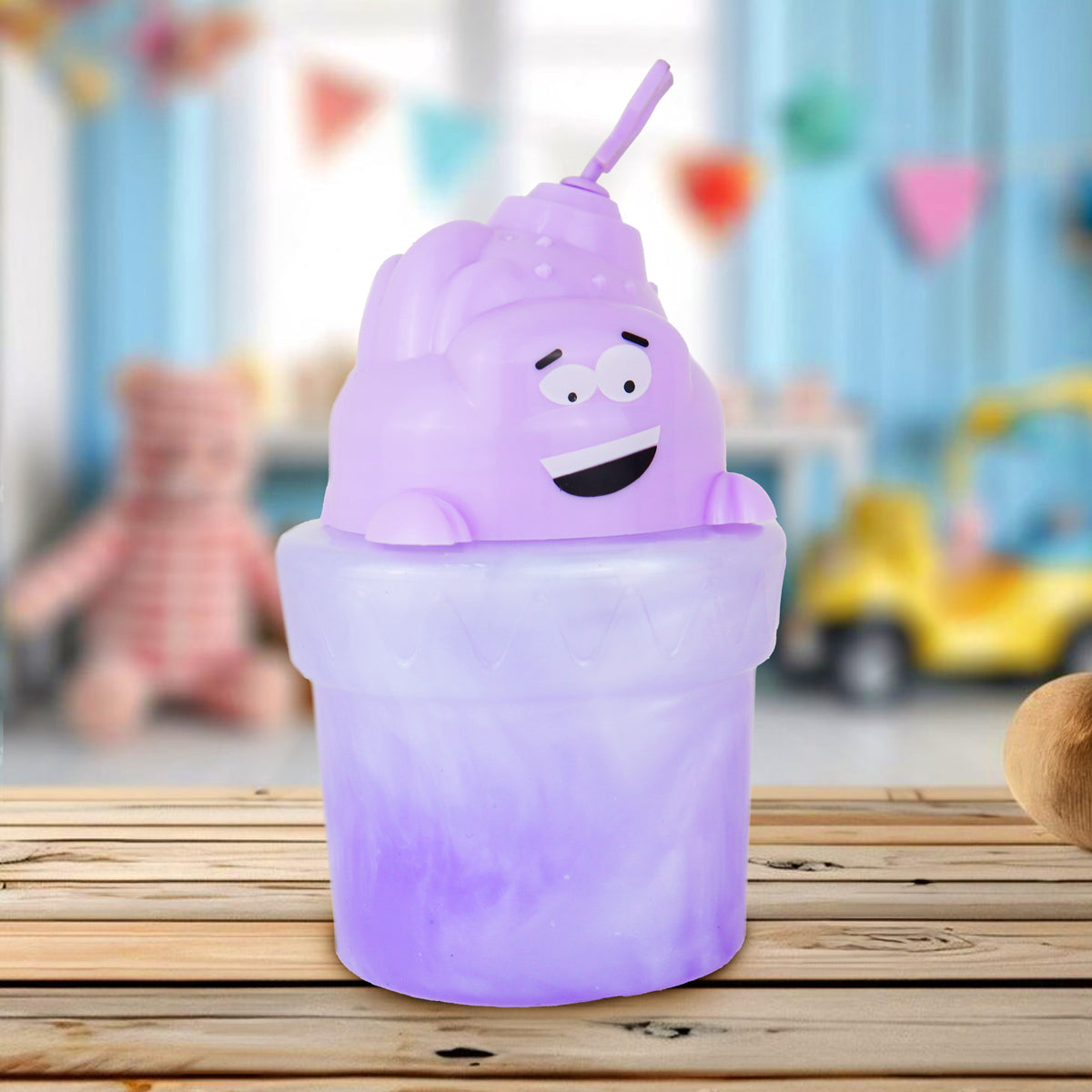 Slime Cristalino Envase Divertido, Color Morado