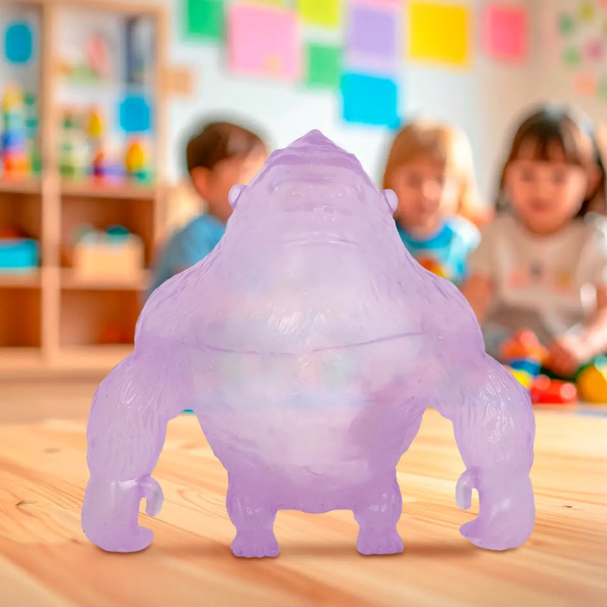 15 12TOY SQUISHY GORILA TRANSPARENTE 1PZ