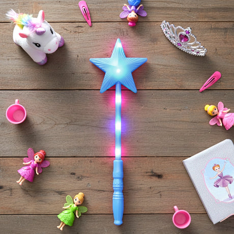 Varita de Luz con Estrella, Color Azul