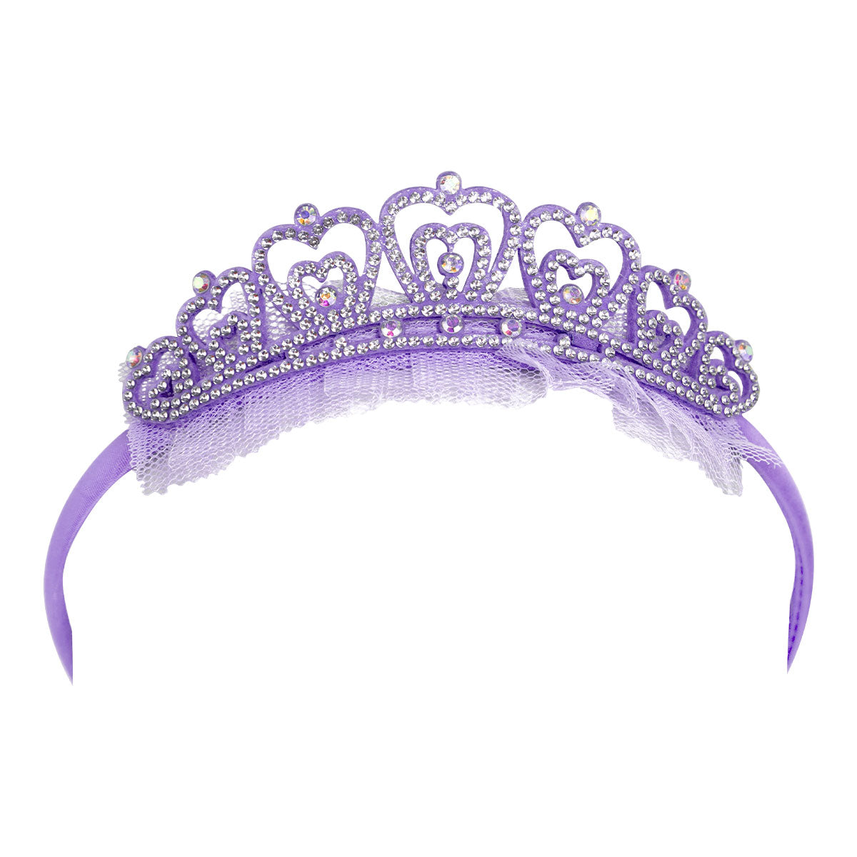 Corona de Princesa, Diseño Corazones, Color Lila