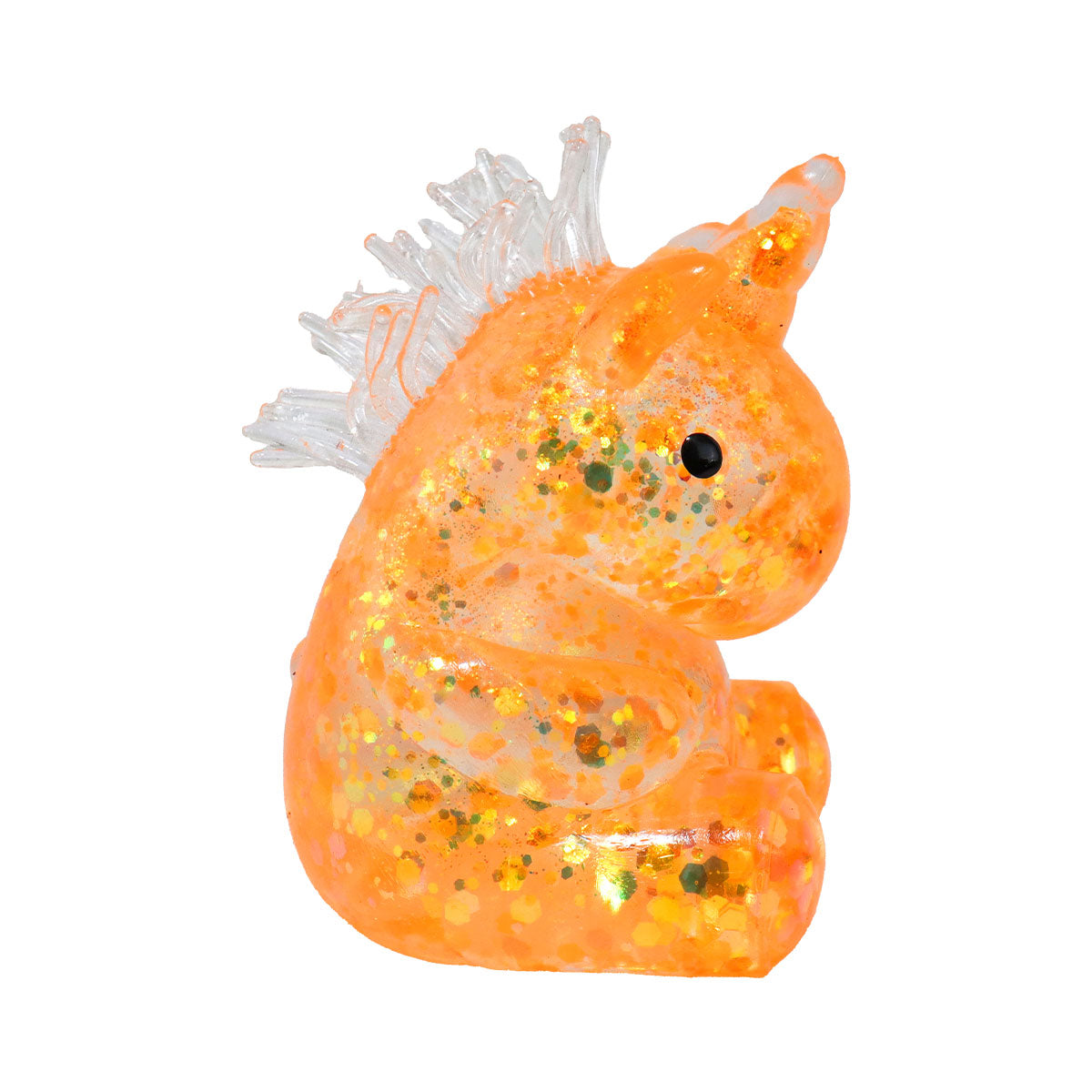 Squishy Unicornio con Glitter, Color Naranja