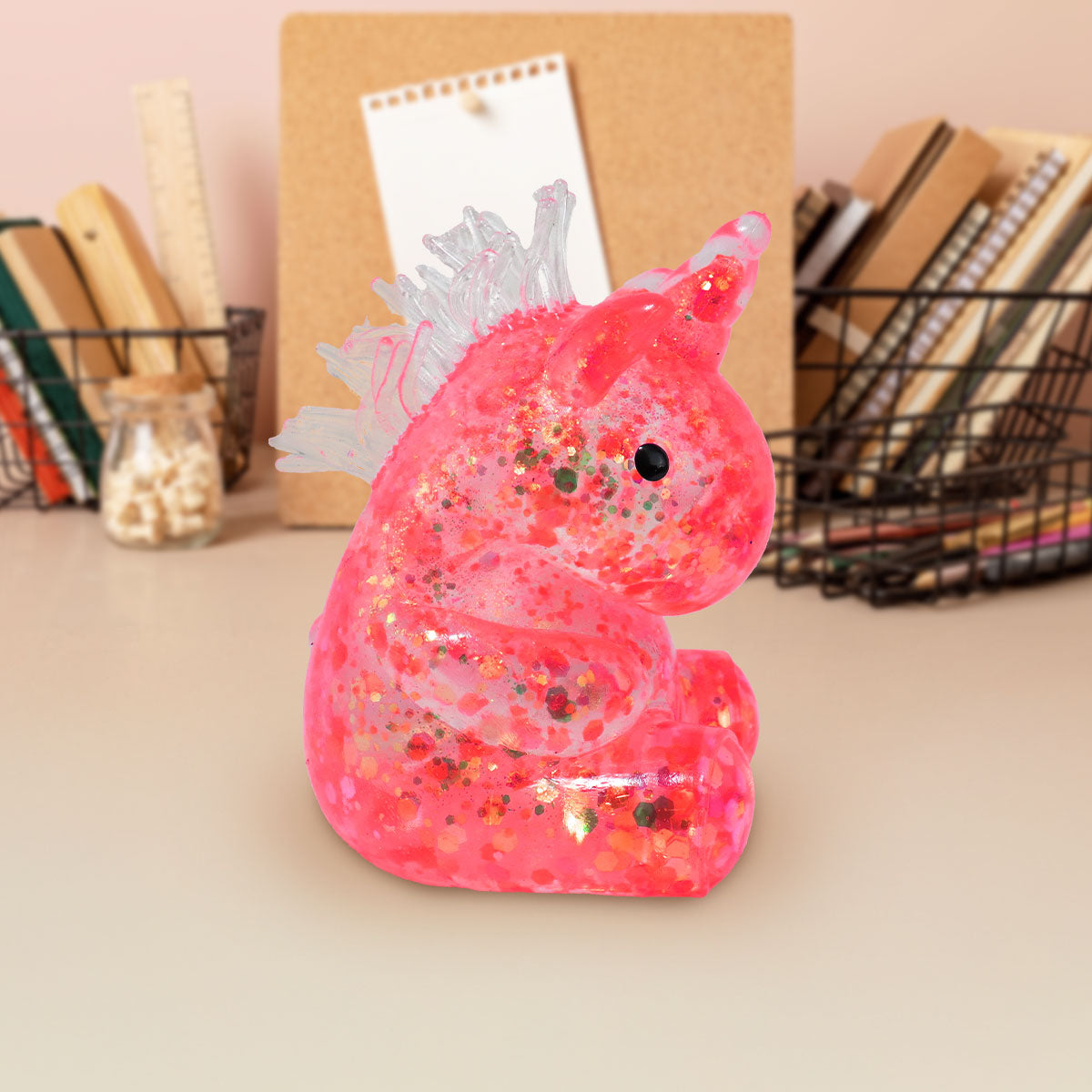 Squishy Unicornio con Glitter, Color Rosa