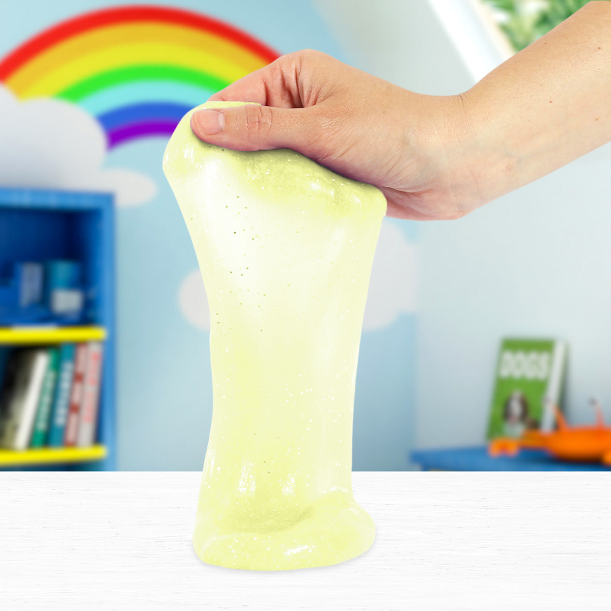 Slime Cristalino, Envase Abeja, Color Amarillo