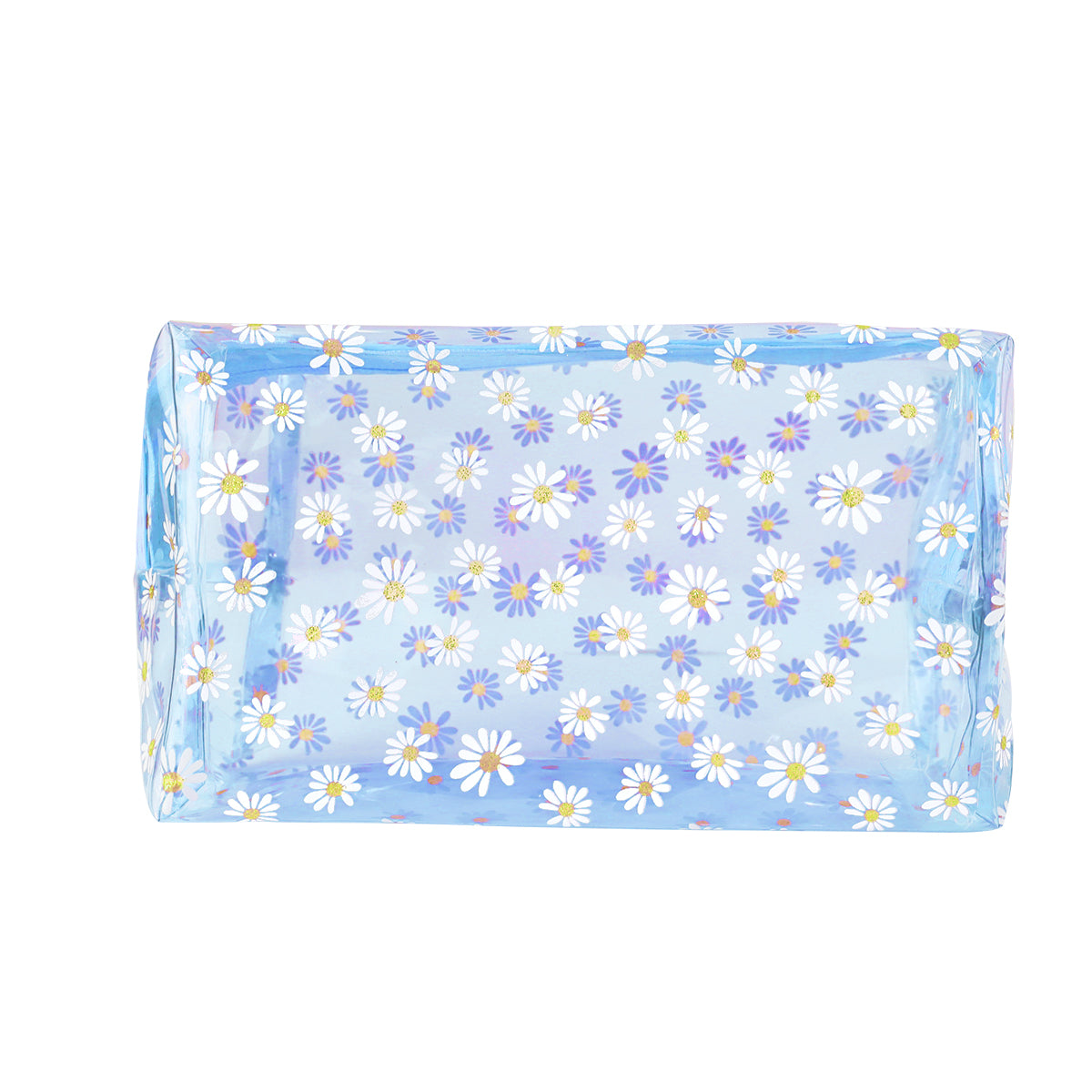 Cosmetiquera Color Azul, Diseño Flores