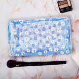 Cosmetiquera Color Azul, Diseño Flores