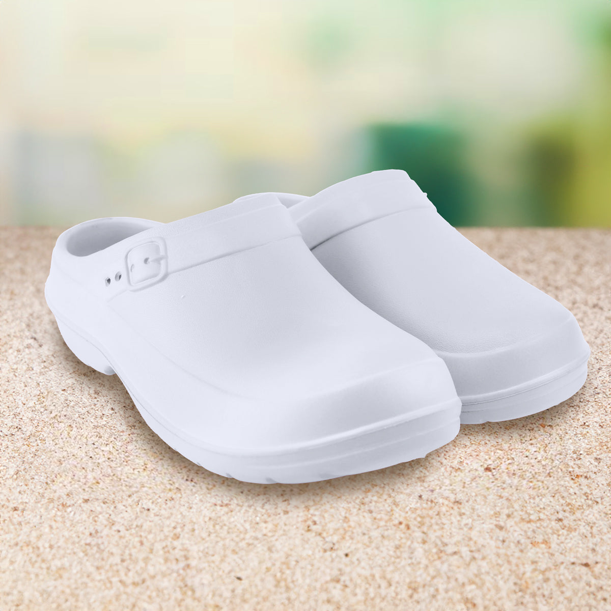 Zapatos sin Cordon, Tipo Crocs, Color Blanco