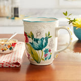 Taza de Cerámica, Diseño Floral, The Pioneer Woman, 532 ml