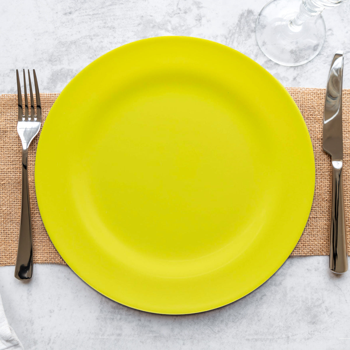 Plato de Servicio, Color Amarillo, 6 pzas
