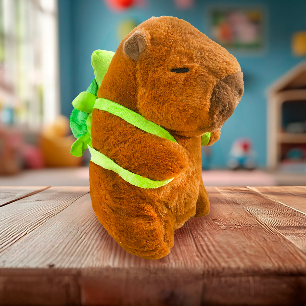 Peluche de Capibara con Mochila de Tortuga