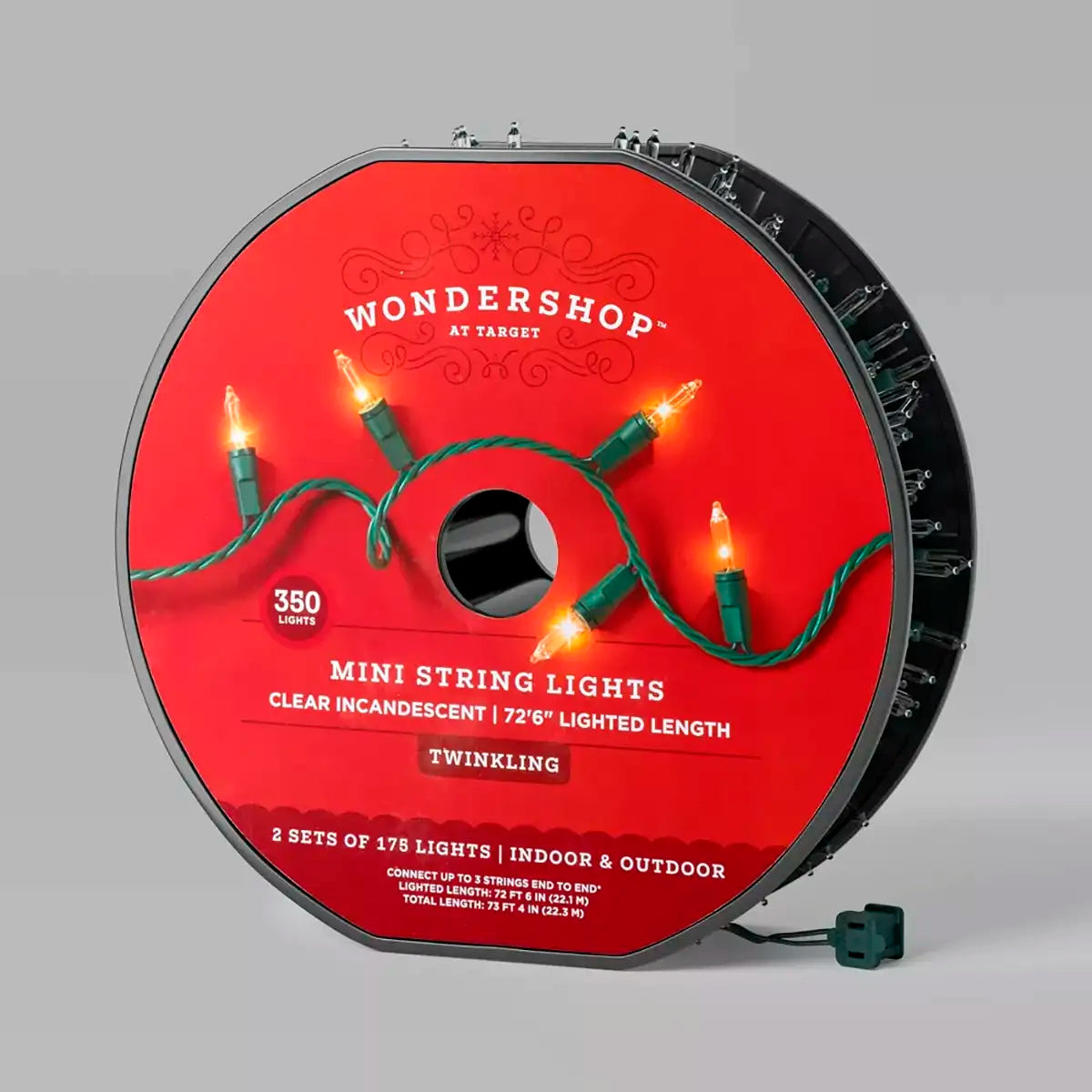 Luces de Navidad Incandescentes, Cable Verde, Wondershop