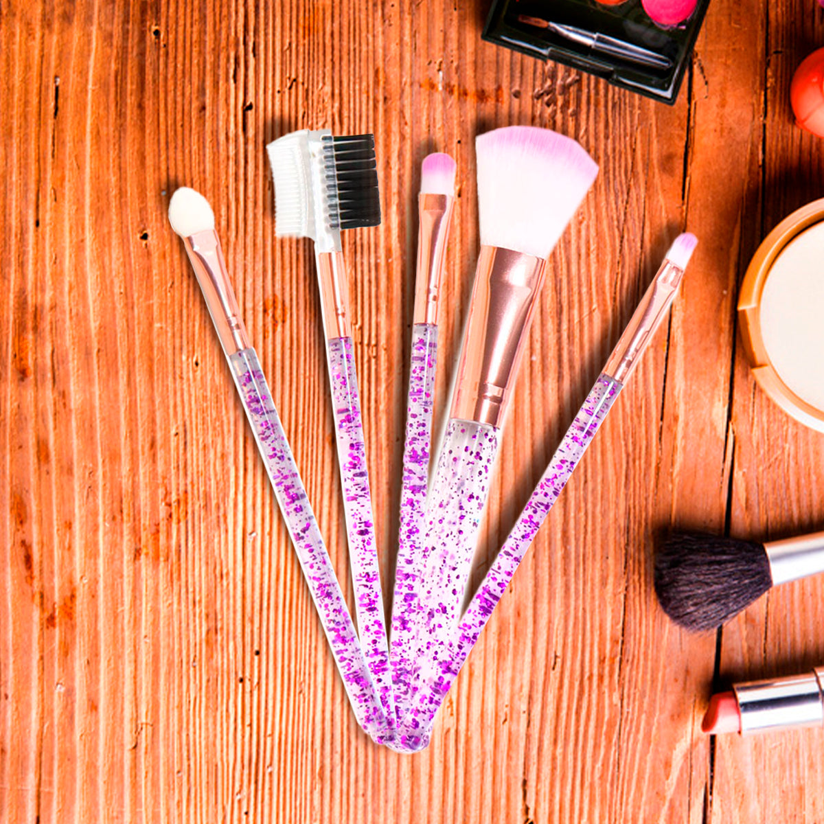 Kit de Brochas para Maquillaje, 5 pzas