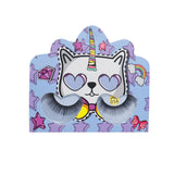 Pestañas Postizas, Empaque Morado de Gatito con Corazones