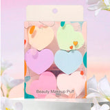 Esponjas de Maquillaje en Forma de Corazón, 6 pzas, Colores