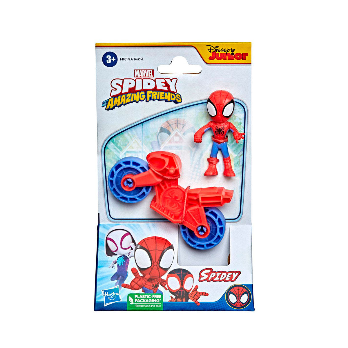 Figura de Spiderman y Motocicleta