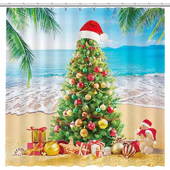 Cortina de Baño, Diseño Árbol de Navidad