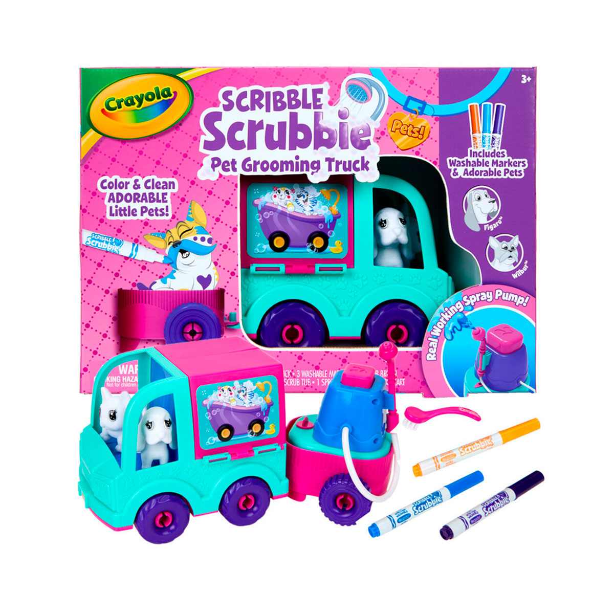 Camión de Aseo de Mascotas Crayola Scribble Scrubbie Pets