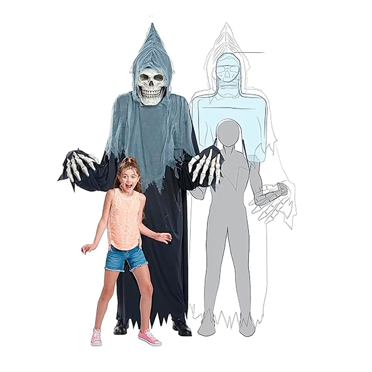 Disfraz Inflable de Calavera Gigante para Adulto, Halloween