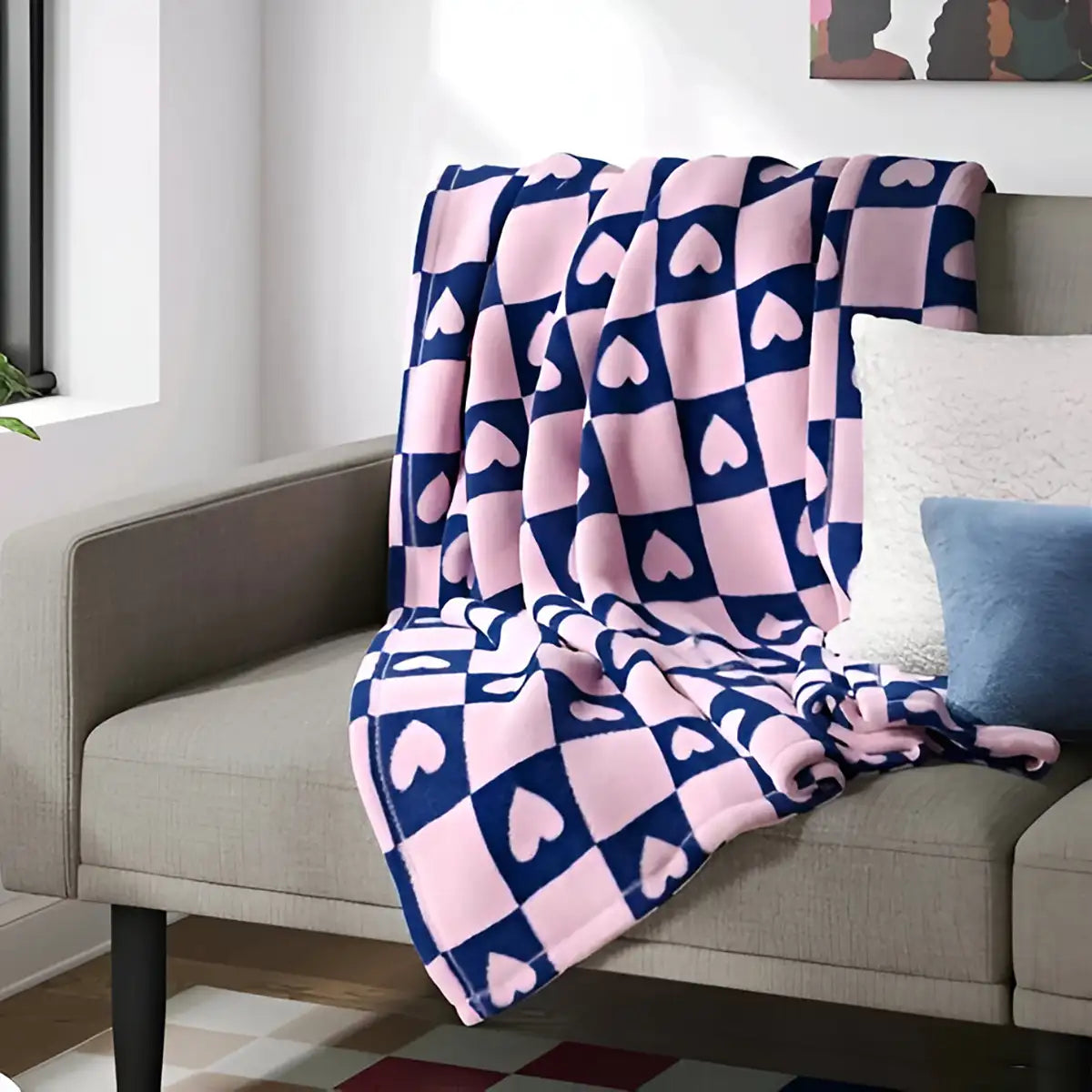 Manta de Felpa, Color Rosa y Azul, Room Essentials