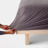 Sábana Plana 400 Hilos, Queen, Color Gris, Threshold