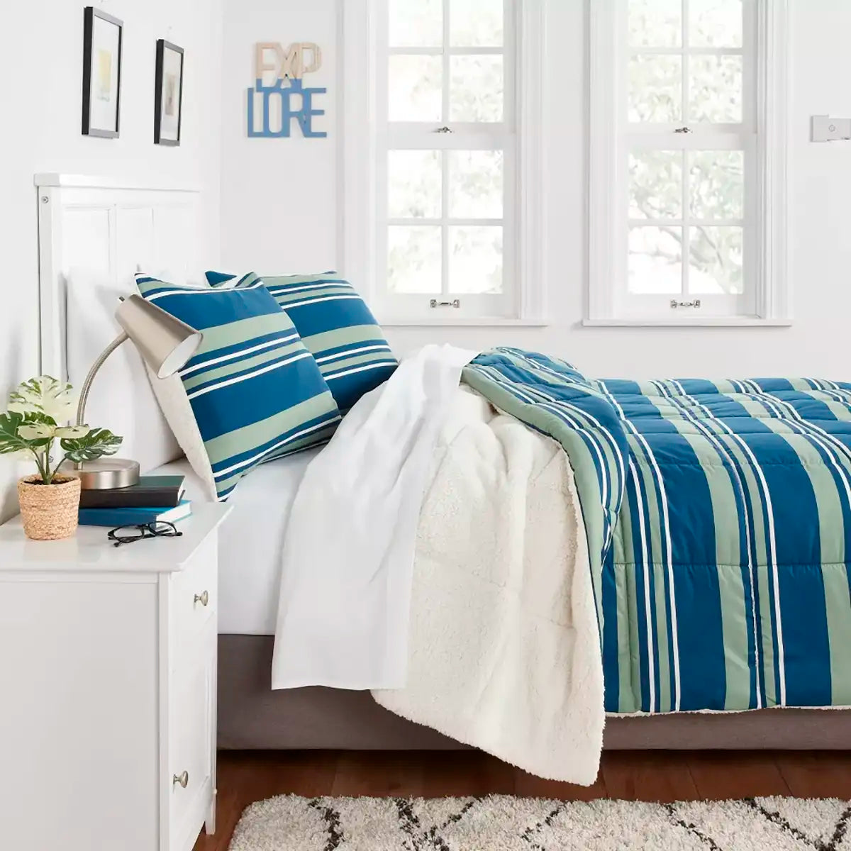 Edredón Reversible de Microfibra, Queen Size, Room Essentials