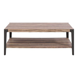 Mesa de Centro Decorativa, Acabado de Madera Envejecida