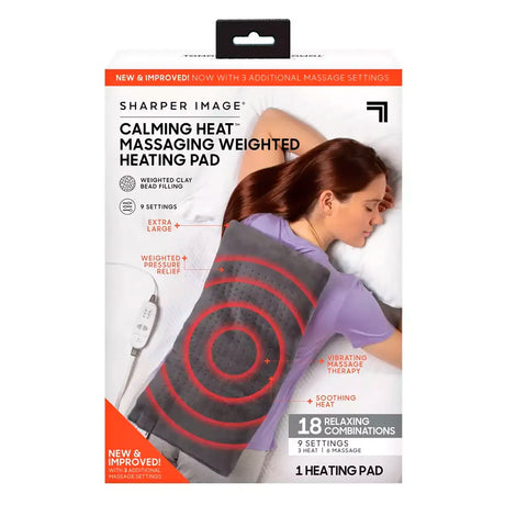 Almohadilla Térmica Ponderada con Masaje Vibratorio, Sharper Image