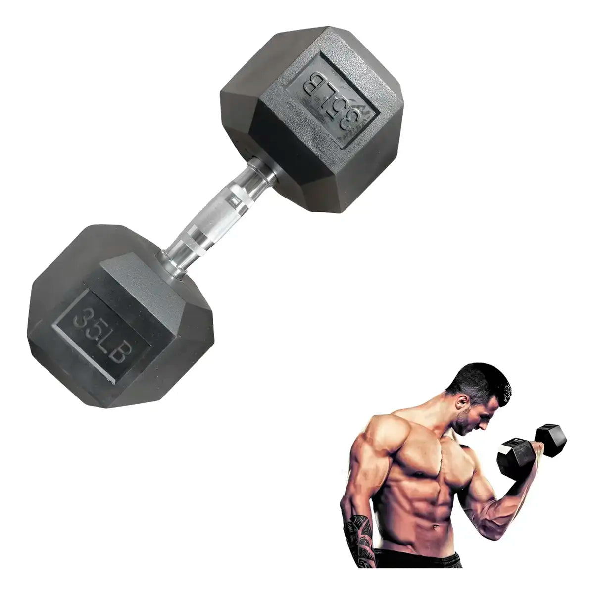Par de Mancuernas Hexagonales, 35 lb