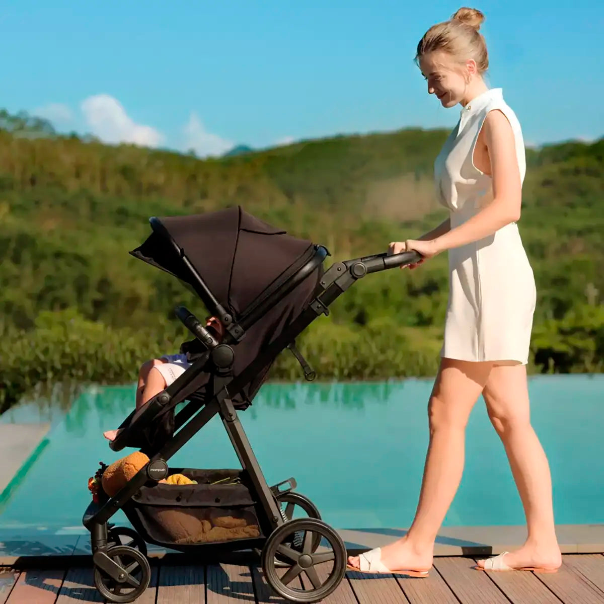 Carriola 2 en 1, Mompush, Color Verde
