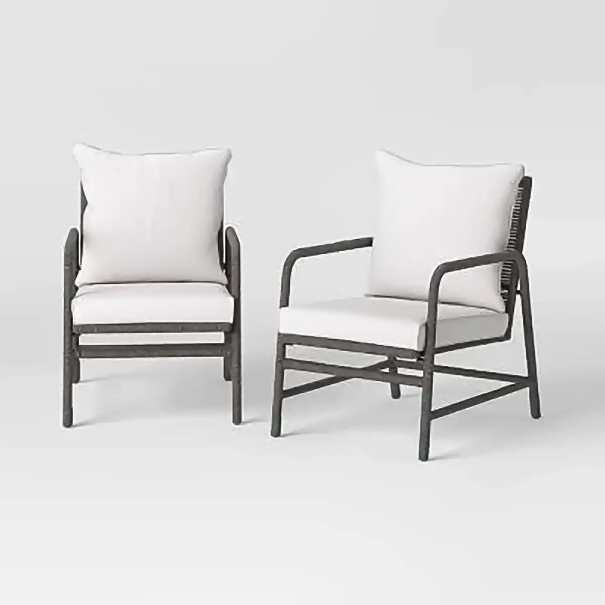 Sillas de Patio con Cojines, Color Gris, Threshold