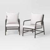Sillas de Patio con Cojines, Color Gris, Threshold