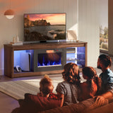 Mueble Moderno para TV con Chimenea Eléctrica y Luces LED, Bestier